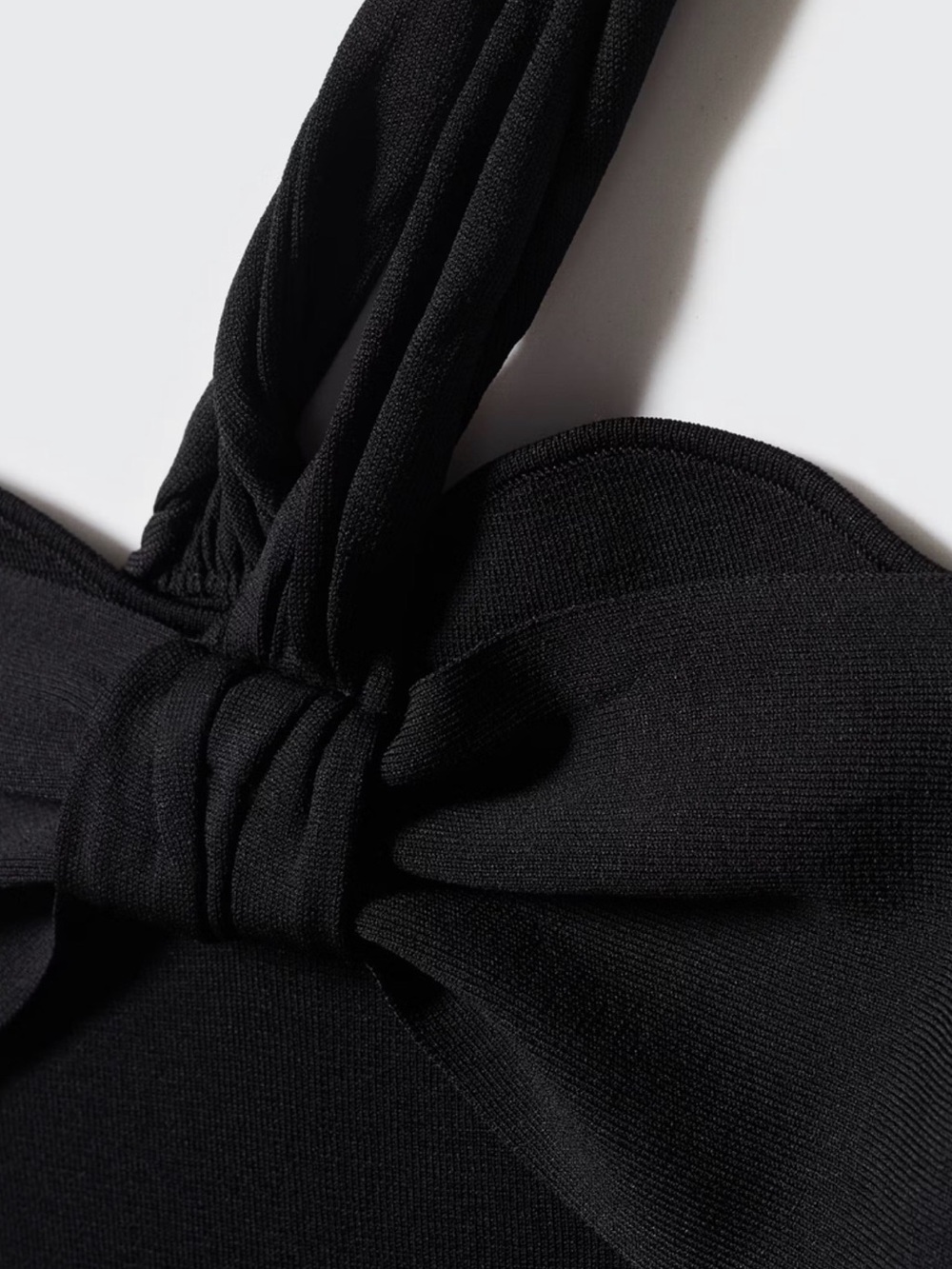 Mango Black One-Shoulder Bow Mini Dress - Picture 5 of 5